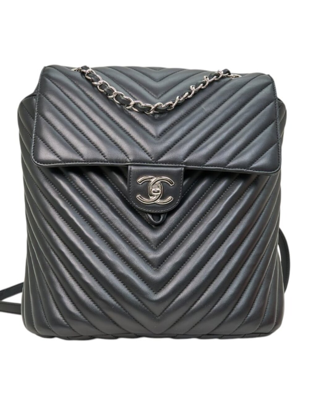 Chanel Urban Spirit Chevron Black Backpack